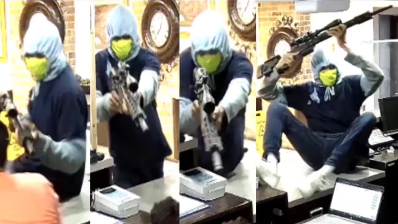 A would-be armed robber sent running when a female employee pulls out a gun of her own [VIDEO]