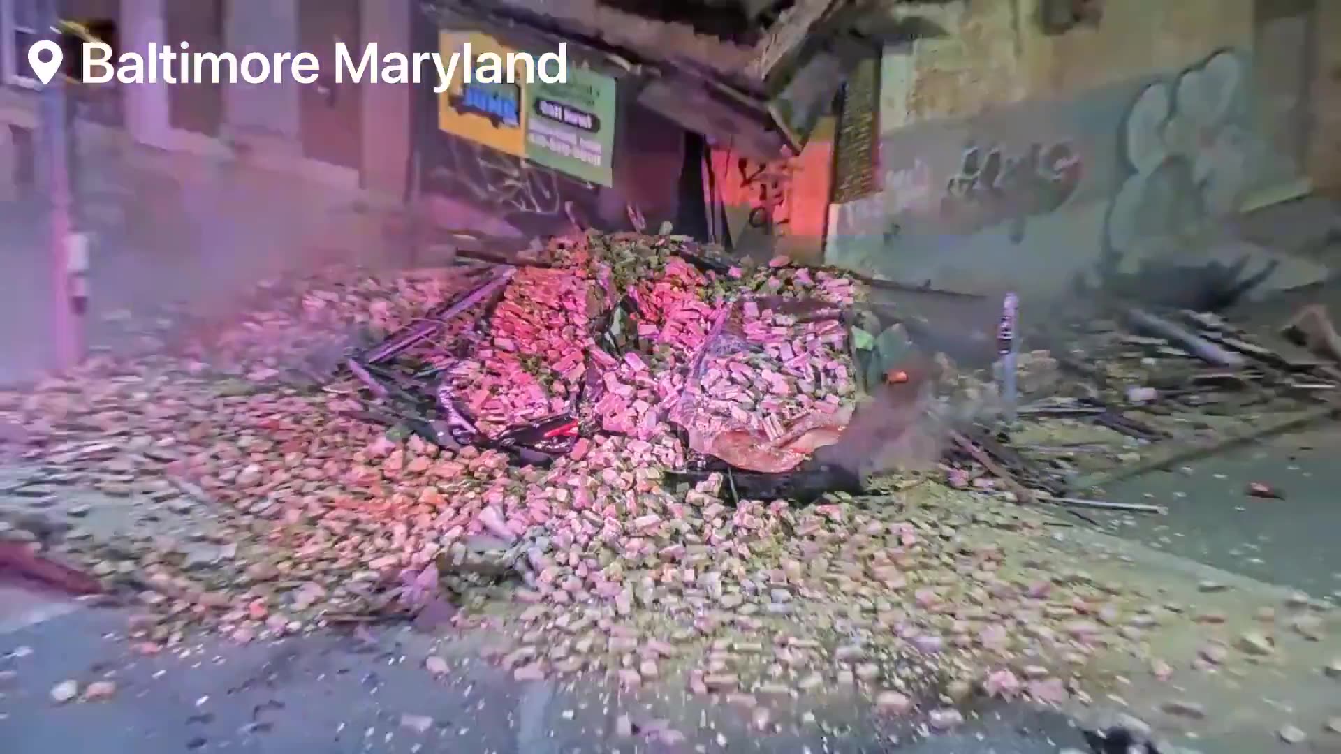 Stolen vehicle suspect leads police on chase that results in crash and collapsed building [VIDEO]
